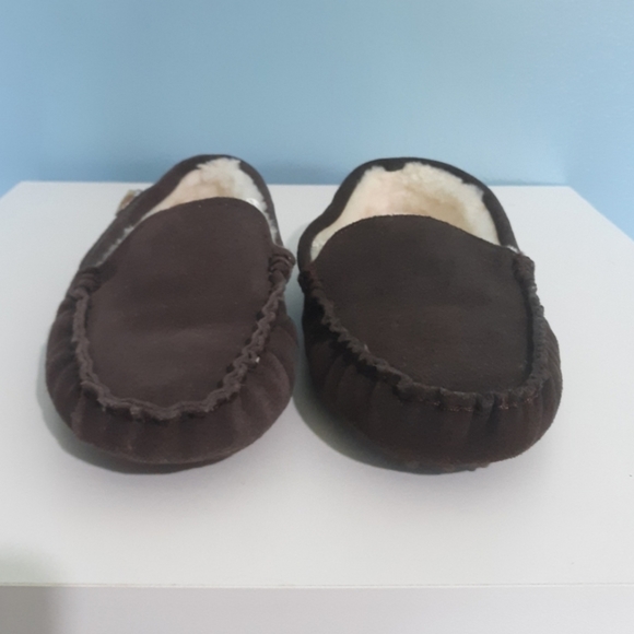 Emu ridge Australia mens cow suede moccasins slippers genuine shearling size 8. - Picture 2 of 8